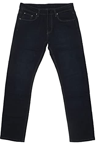Fantasy Jeans Lungo Gamba Dritta No Slim Taglia Grande Elasticizzato Cotone Uomo (50 IT Uomo, Blu Scuro)