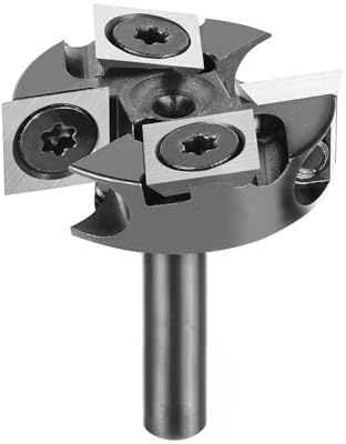 SpeTool 1/4 Inch Shank 1-1/4 Cutting Diameter Spoilboard Surfacing Router Bit 2+2 Inserts Cutter Planing Bit Flycutter Leveler Slab Flattening Router Bit Woodworking Milling Cutter