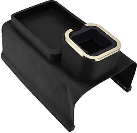 Sofa-Armlehnen-Tablett, Kompaktes Silikon-Couch-Arm-Getränkehalter-Tablett, Multifunktionales Armlehnen-Fernbedienungs- und Handy-Organizer-Halter mit 4 Eisenrohren, Geschenk(Verbessertes Schwarz)