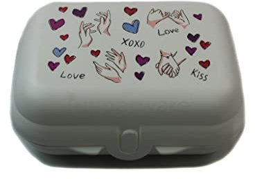 Tupperware to Go Twin weiß Love Herz Brotdose Größe 2 NEU