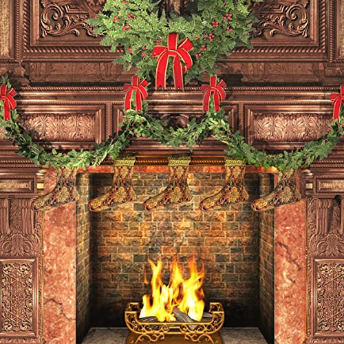 Stick & Go Repositionable Self Adhesive Dolls House Wallpaper 1:12 Scale (1 Sheet) - Christmas Fireplace - No. 217
