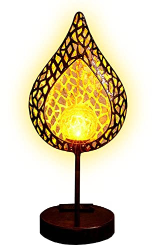 HAC24 Solar Metall Tischleuchte Tischlampe Balkon Garten Tisch Leuchte Lampe Solarleuchte Solarlampe