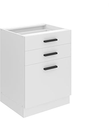 Belini Unterschrank SDSZ 60 cm, ohne Arbeitsplatte, Weiß matt | Küche, Küchenunterschrank Breite, Küchenschränke, Küchenschrank mit Schubladen