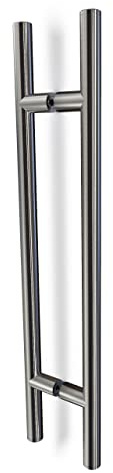 Oppali Gebürstet Rostfreier Stahl 304 Haustür-Beschlag Stoßgriffe Ziehgriff | Stangen-Griff Durchmesser 25mm | Runden T-Bar | 30cm Gesamtlänge