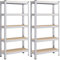 SONGMICS Estantería Pesada de 5 Niveles, Juego de 2, Estantería de Acero, Montaje Rápido, Garaje, Almacén, Trastero, Carga de 650 kg, 30 x 75 x 150 cm, Plata GLR030E02