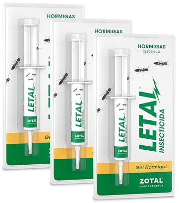 ZOTAL - Pack 3 Unidades - Gel Anti Hormigas - Insecticida en Jeringuilla Efecto Retardado para Eliminar Colonias y Nidos