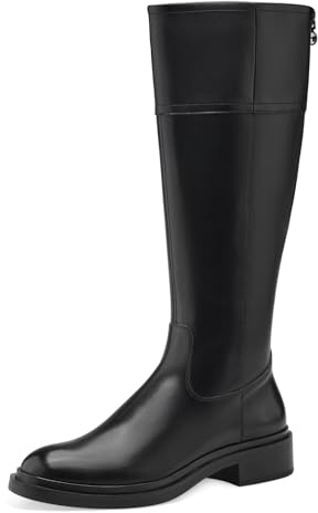 Tamaris Damen Langschaft-Stiefel Leder; BLACK/schwarz; 39 EU