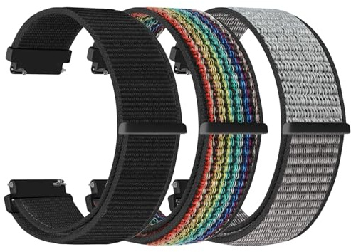 YCHDDER 18mm Nylon Armband für Garmin Venu 4 41mm/Venu 3S/Venu 2S/Vivoactive 4S/Vivomove 3S/Forerunner 255S/255S Music/265S /Huawei Watch GT 6 41mm/GT 5 Pro 42mm/GT 5 41mm/GT 4 41mm/Casio F91W/F-91W