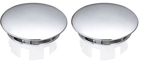 sourcing map Cubierta de desbordamiento para fregadero, 2 anillos de desbordamiento para fregadero, baño, cocina, cubeta de desagüe, inserto de agujero en tapas redondas, tono plateado