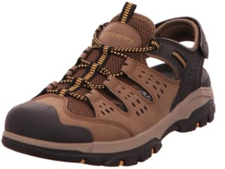 Skechers Sandalias Tresmen Menard para Hombre, Malla sintética marrón y Negra, 43 EU