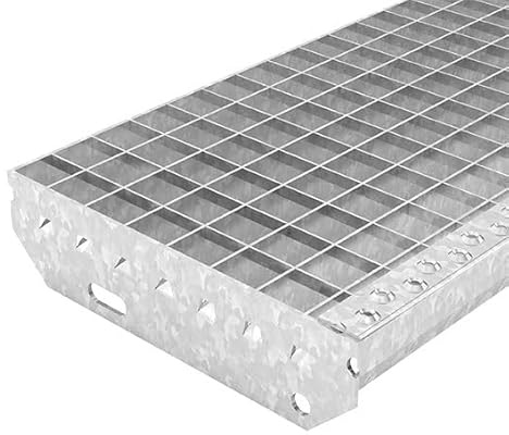 Gitterroststufen 1000x305 mm - Maschenweite 30x30 mm,verzinkt, rutschhemmend, wetterbeständige Treppenstufen aus Metall – ideal für Innen & Außen