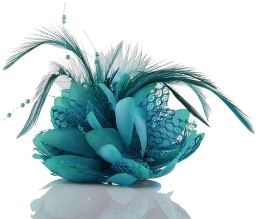Damen Federbrosche Fascinator Hut Vintage Blume Mesh Federn Haarschmuck Elegant Feder Ansteckbrosche Hutfeder Blume Feder Kopfschmuck Fascinators Kostüme Kopfbedeckung für Hochzeit Party Festival