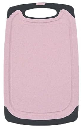 Selecto Bake Chopping Board BPA Free Kitchen Thick Plastic Cutting Boards, Non-Slip Feet and Deep Drip Juice Groove, Hanging Hole, Large Chopping Boards for Fruits, Vegetables, Meats (Pink)