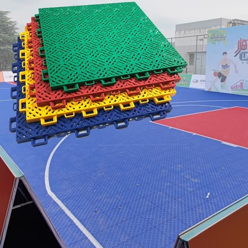 Carreaux de Sol à EmboîTement Tapis De 30,5 Cm Pour Terrain De Sport Extérieur, Basket-ball Tennis De Table Terrain De Jeu Dalles De Sol À Emboîtement, Tapis De Sol Modulaire Pour Entrée De Garage (C