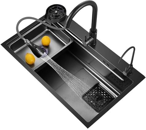 Fregadero de cocina, lavabo bajo encimera, fregadero de bar, estación de trabajo de fregadero de cocina de acero inoxidable；3 tipos de montaje, (Color : Accessory 1, Size : 75x45cm)