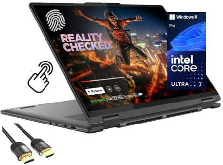 Lenovo Yoga 7i 2 en 1 Laptop, Pantalla Táctil 2K de 16, Core Ultra 7 155U, 16GB DDR5, 512GB PCIe SSD, Wi-Fi 6E, Thunderbolt 4, Webcam, Keypad, Teclado Retroiluminado de US, PDG HDMI, Win 11 Pro
