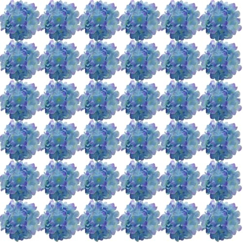 FagusHome 35 Pz Teste Fiore di Ortensia 18CM Artificiale Fiori Artificiali con Steli Fiori di ortensie fintiper la Decorazione (Blu viola)