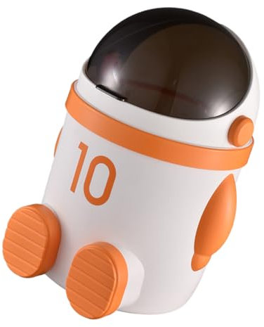 MUSISALY Poubelle De Dessin Animé Avec Couvercle Petite Poubelle En Plastique Orange Corbeille à Ordures Compacte Pour Maison La Cuisine Salle De Bain Des Déchets Pratique
