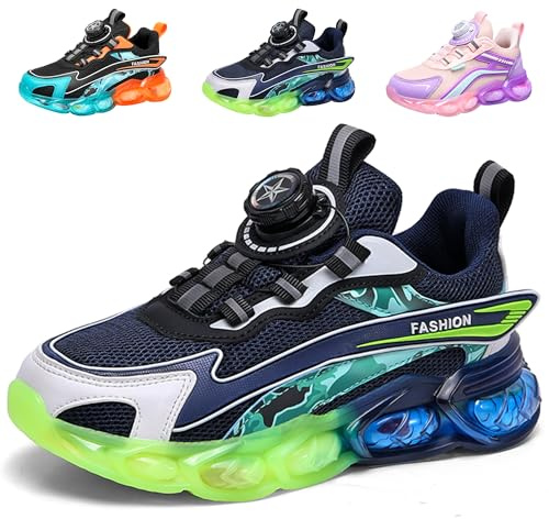 ITSOGOO Zapatillas de Deporte para Niños Zapatillas Niñas Zapatillas para Correr Running Atletismo Zapatillas Zapatos Deportivas Zapatillas de Gimnasia Tenis Trotar Runners Trainers Tamaño 28-37 EU