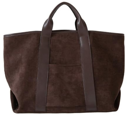 Cymwer Wildleder Handtasche Groß Damen, Suede Tote Bag Wildleder Shopper Tasche Damen Groß Beuteltasche Herbst Tragetasche for Pendeln Arbeiten