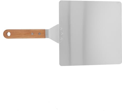 QIUSHIBO Pizza ​Paddle Pizza Spatula Peel Square Pizza Paddle for Oven Cake Lifter for Large Cakes Metal Pizza Peel 10 Inch Pizza Peel