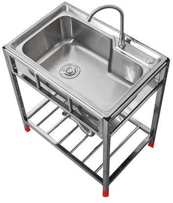 CZAOERXB Lavello da cucinaLavelli da Cucina Lavello da Ristorante Indipendente Lavello da Cucina Professionale in Acciaio Inox Lavello da Giardino per Esterni con Rubinetto e Staffa rinforz