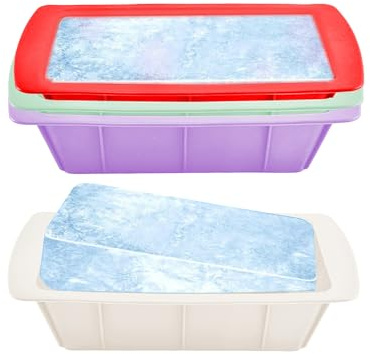4 stampi grandi per cubetti di ghiaccio per bagni ghiacciati, riutilizzabili, in silicone, per congelatore, bagno freddo o refrigeratore, 19,2 x 9,5 x 5,5 cm