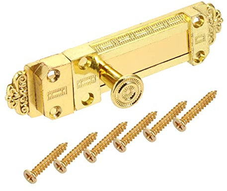 DOITOOL 2 Stück Antike Kupfernadel Türkettenschloss Mechanismus Torschloss Ring Haustürschloss Schlüssellos Hardware Riegel Geräte Schlösser Bolzen Stopper Zinklegierung Golden