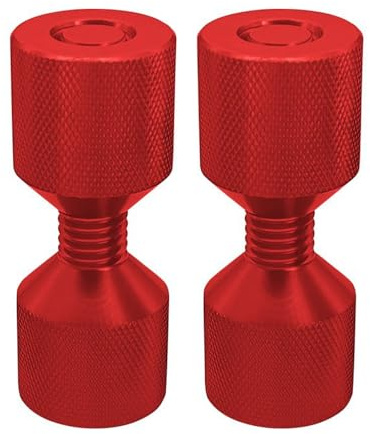 2 Stück Flansch Ausrichtstift Set, Flanschausrichtung 2-Loch-Pin Zweilochstift aus Aluminium mit Gewinde, 1-1/8 zoll Rohrmontage Werkzeuge, Rot