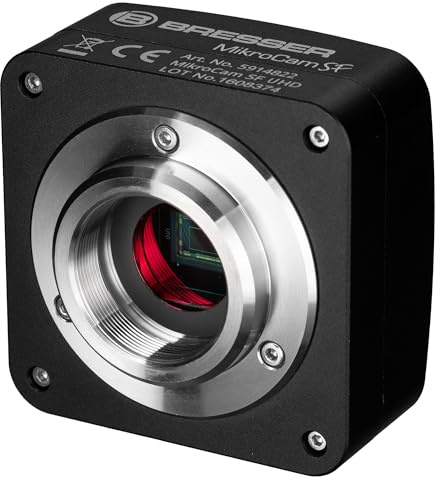 Bresser MikroCam SF UHD Mikroskopkamera 3840x2160 Pixel 1/2,5'' Sensor C-Mount Fokus-Stacking Messfunktion inkl. Adapter & Software