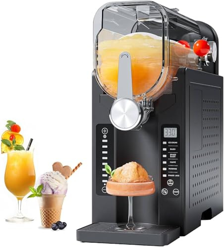 Macchina per Granite per La Casa, Macchina per Granite per La Casa, Macchina per Bevande Ghiacciate Da 1,6 L Con 6 Programmi Preimpostati per Margarita, Frappé, Milkshake E Altro, Display a LED, Nero