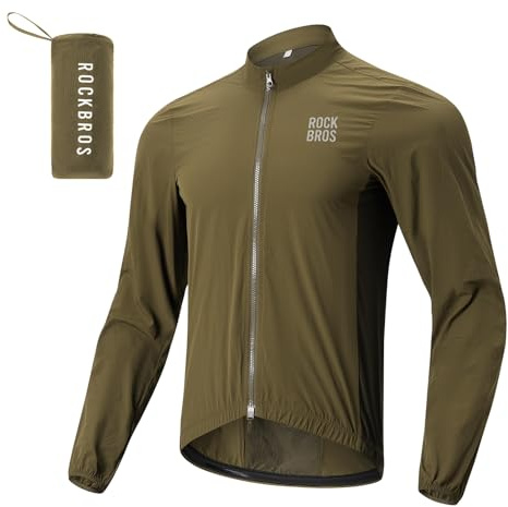 ROCKBROS Fahrradjacke Windjacke Herren, Ultraleichte Radsportjacke | Kompakt Atmungsaktiv Sportjacke, Schwarz, windbreaker Rennrad Herren