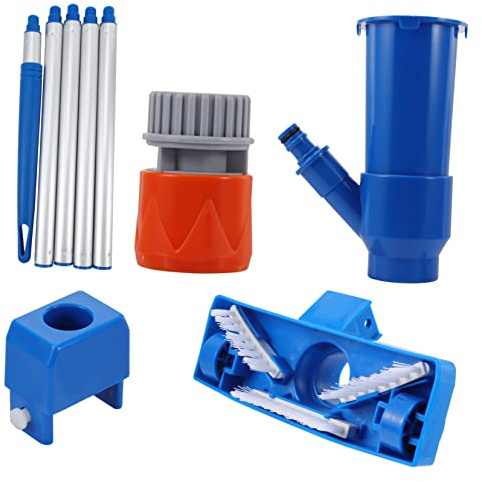 HYTROVE 1 Juego Kit de Herramientas de Limpieza de Piscina Juego de Aspiración de Suciedad con Cepillo de y Cabezal de Aspiración para Adultos y Práctico y Duradero