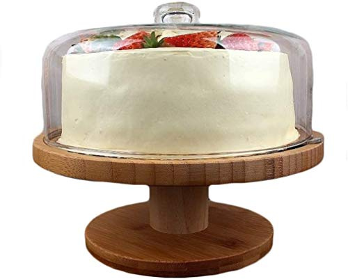 ZHANGshouf Caja Redonda de plástico para Pasteles, Pizza, Pasteles, Paleta de Madera Acanalada, Expositor para Bar, Bandeja de degustación para Restaurante (tamaño: 26 x 26 x 22 cm)