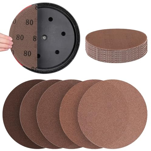 UMXIUO Lot de 25 Disque Abrasif 225 mm en Maille, Grain 80/120/180/240/320, Papier à Poncer Anti-colmatage pour Ponceuse Girafe, Ponceuse Plâtre, Ponceuse Murale