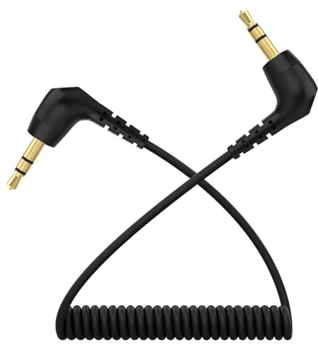 3.5mm TRS to TRS Microphone Patch Cable Audio Mic Cord Compatible with Rode VideoMicro, Wireless GO II, DJI Mic 2, Hollyland Lark M1 M2 150 Max Duo and Other External Mics for DSLR Cameras (Black)