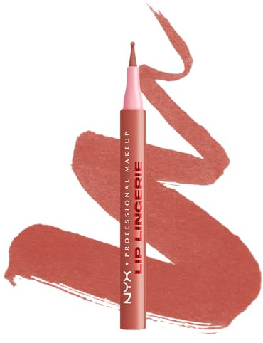NYX Professional Makeup Lip Lingerie Lipliner Stain, wasserfester & wischfester Lip Liner für präzise Konturen, langanhaltender Nude-Stain mit ultra-feiner Spitze, Farbe: After Hour