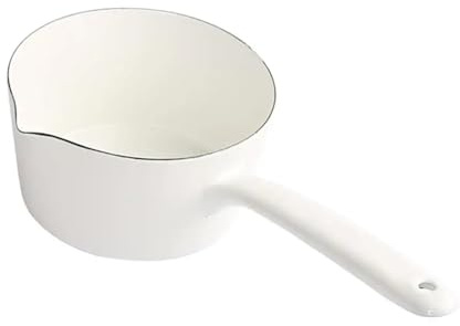 Pentolino Latte Induzione Pentola for sciogliere il cioccolato al latte smaltata, pentola for cucinare, su fornello elettrico(White)