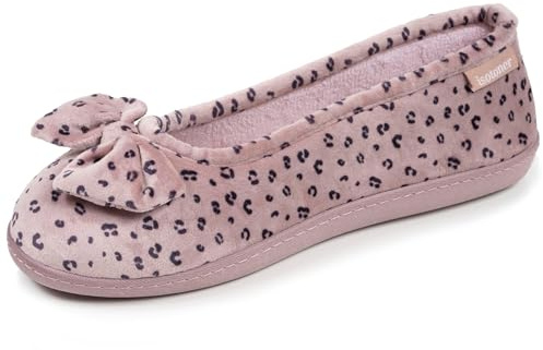 Isotoner Pantofole Pantofole Ballerine da donna, EU,, Leopardo Blush, 40 EU