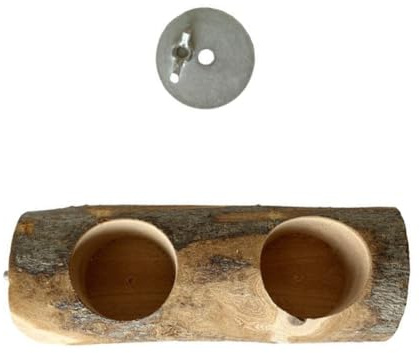 SOLUSTRE Comedero para Loros de Madera Maciza Soporte para Jaula, Fácil de Usar y Diseño Sencillo para Alimentación Práctica de Pájaros en Casa