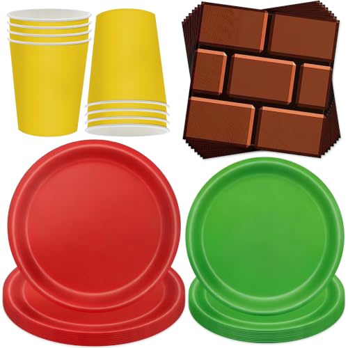 Jiahuade 50 Stück Partygeschirr Set,Partygeschirr aus Papier | Geburtstag Party Geschirr Set,Geburtstag Deko mit Becher Serviette Pappteller Set,Geburtstag Geschirr für 10 Gäste
