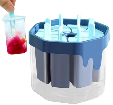 Molde para Paletas | 8 Cavidades - Fabricante de Helados - Para Congelador, Cocina, Restaurante, Apartamento, Zumos, Bebidas, Leche, Fruta, Verano
