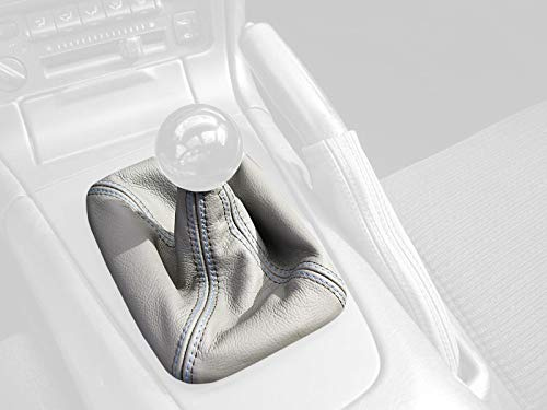RedlineGoods Schaltsack Manschette (90-92) kompatibel mit Toyota MR2 1990-99. Maßgeschneidert - Nicht universell. Echtes Top Qualitat Italienisches Alcantara. Schwarz mit Blauem Faden
