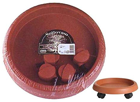 Bama Sottovaso, in Polipropilene, Rotondo, con rotelle, Ø 25 cm, Terracotta