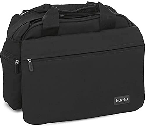 Inglesina My Baby Bag, Schwarz, Wickeltasche für Neugeborene, Multifunktion, Praktisch und Geräumig, für Mutter und Vater, Thermofach, Organisierte Fächer