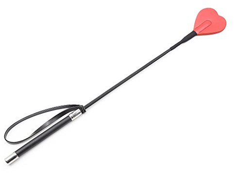 chenyesun Riding Whips Horse Leather Heart Whip Riding Crop Bull Whip for Outdoor Sport (Red)