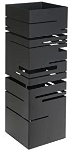 HERSIG - Paraguero Metálico - Paragueros Modernos y Decorativos - Paragueros Originales para Entrada, Recibidor, Oficina o Comercio | Paragüero de Diseño Elegante y Funcional - Diseño Lineal - Negro