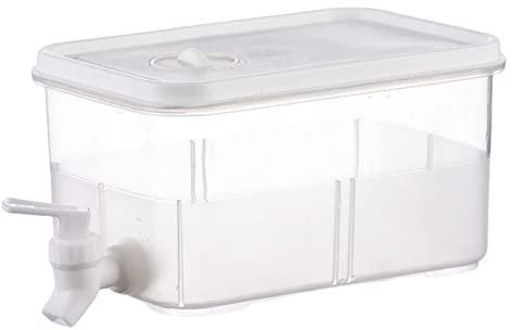 Jarra De Agua con Grifo, Jarra para Refrigerador Dispensador De Bebidas De Plástico con Tapa, Infusor Grande Reutilizable Cubos Fríos, 3L
