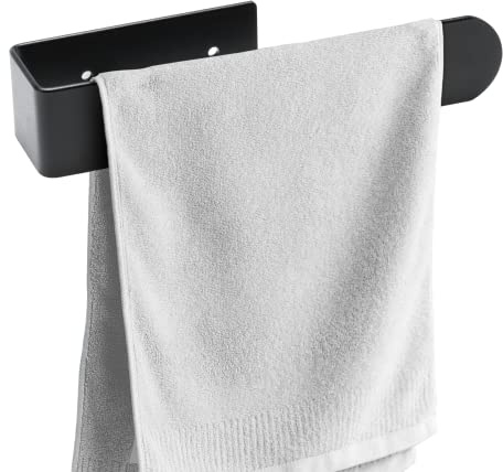 BillyBath Portasciugamani Bagno Nero senza foratura, strofinacci, porta asciugamani ospiti, porta asciugamani da bagno, supporto autoadesivo per cucina e bagno (20 cm)