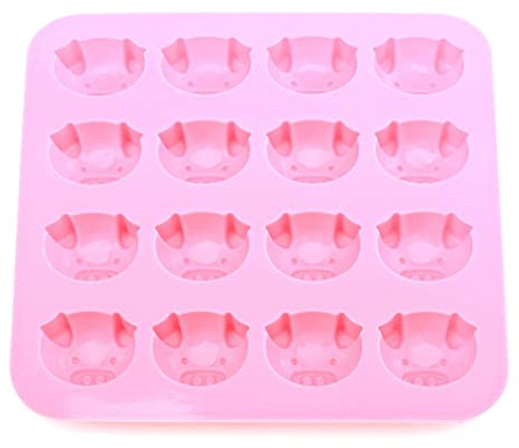 Silikonkuchen Backformen Schwein Gesichtsgeformte Schokoladengelee -gebäck Herstellt Formen 16 Hohlräume Eis Süßigkeitsschalen Rosa, Silikonkuchenform, Silikon -schweine -gesicht -kuchenform, Silikon